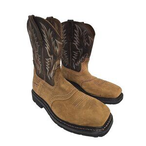 Ariat Men's Sierra Saddle Western Work Boot 10010134 Steel Toe Brown Size 11D
